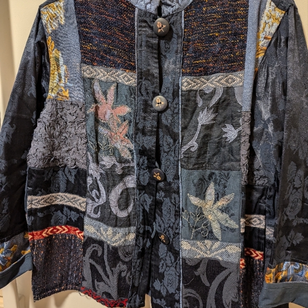 Women's Multicolor Patchwork Jacket By Flashback